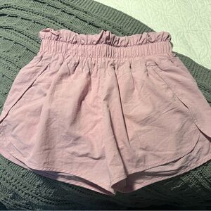 Zenana Outfitters Light Pink Elastic Shorts